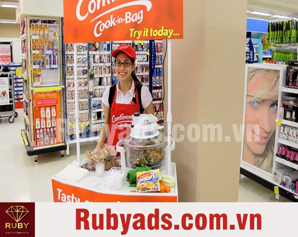 Dịch vụ lắp đặt và gia công Booth sampling bán hàng giá rẻ HCM