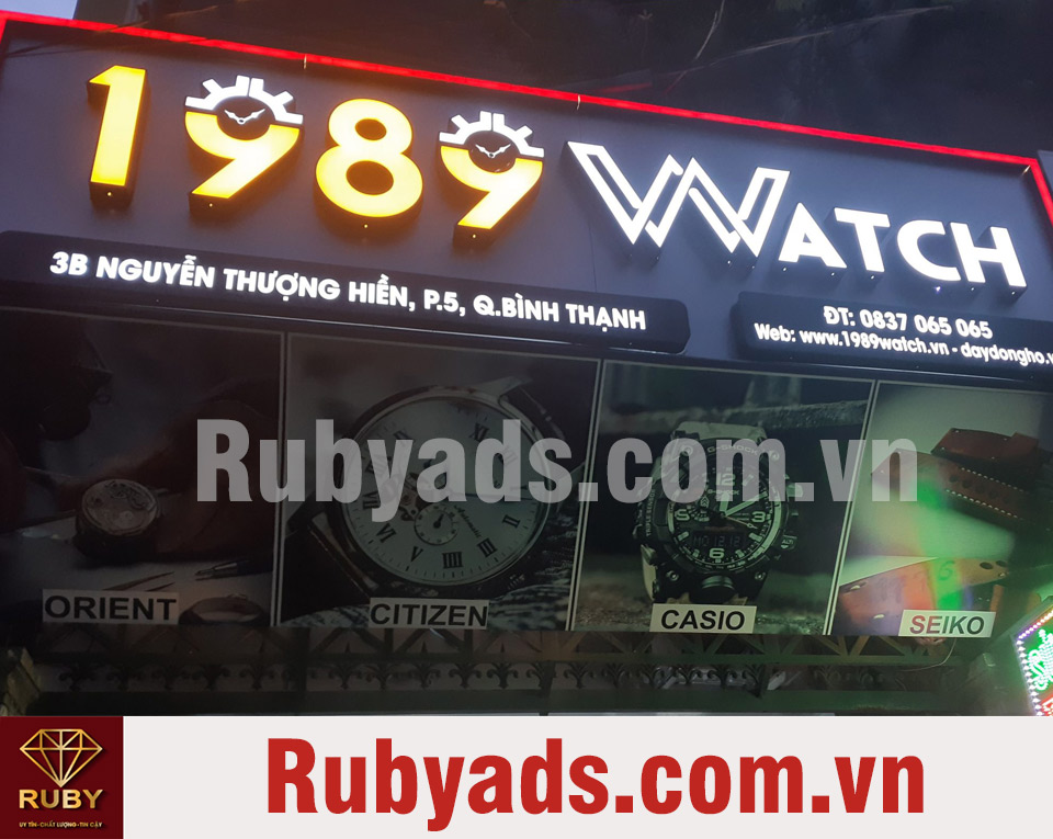 thiết kế bảng hiệu shop đồng hồ