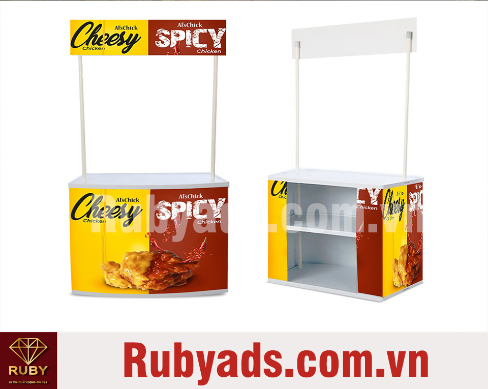 Booth bán hàng di động đẹp mắt và giá rẻ tại Rubyads.com.vn