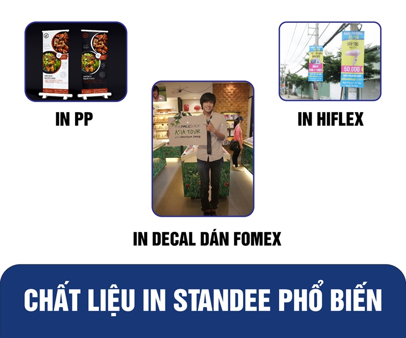 in standee chất liệu gì